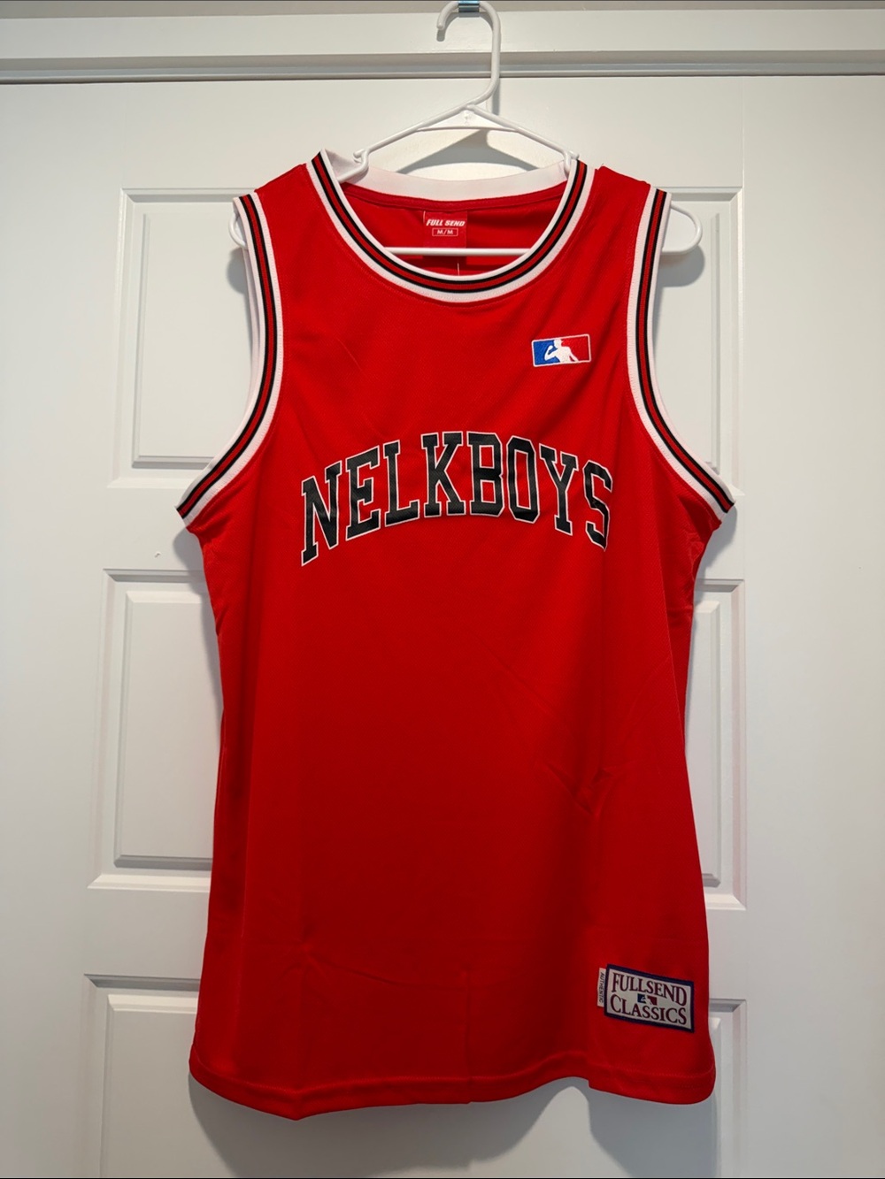 NELKBOYS Red Sleeveless Basketball Jersey